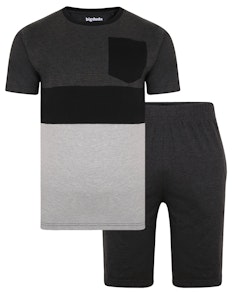 Bigdude Cut & Sew Marl Pyjama Set Charcoal